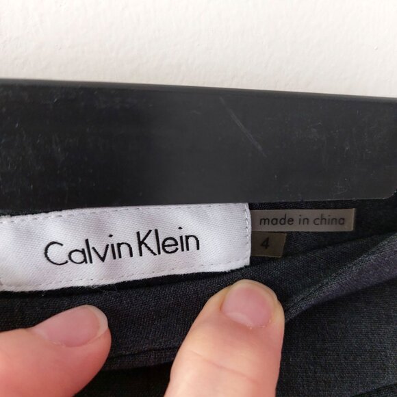 New Cond. Calvin Klein Womens Grey Gray Skirt Suit - Blazer Sz 2 - Skirt Sz 4 - Picture 12 of 13